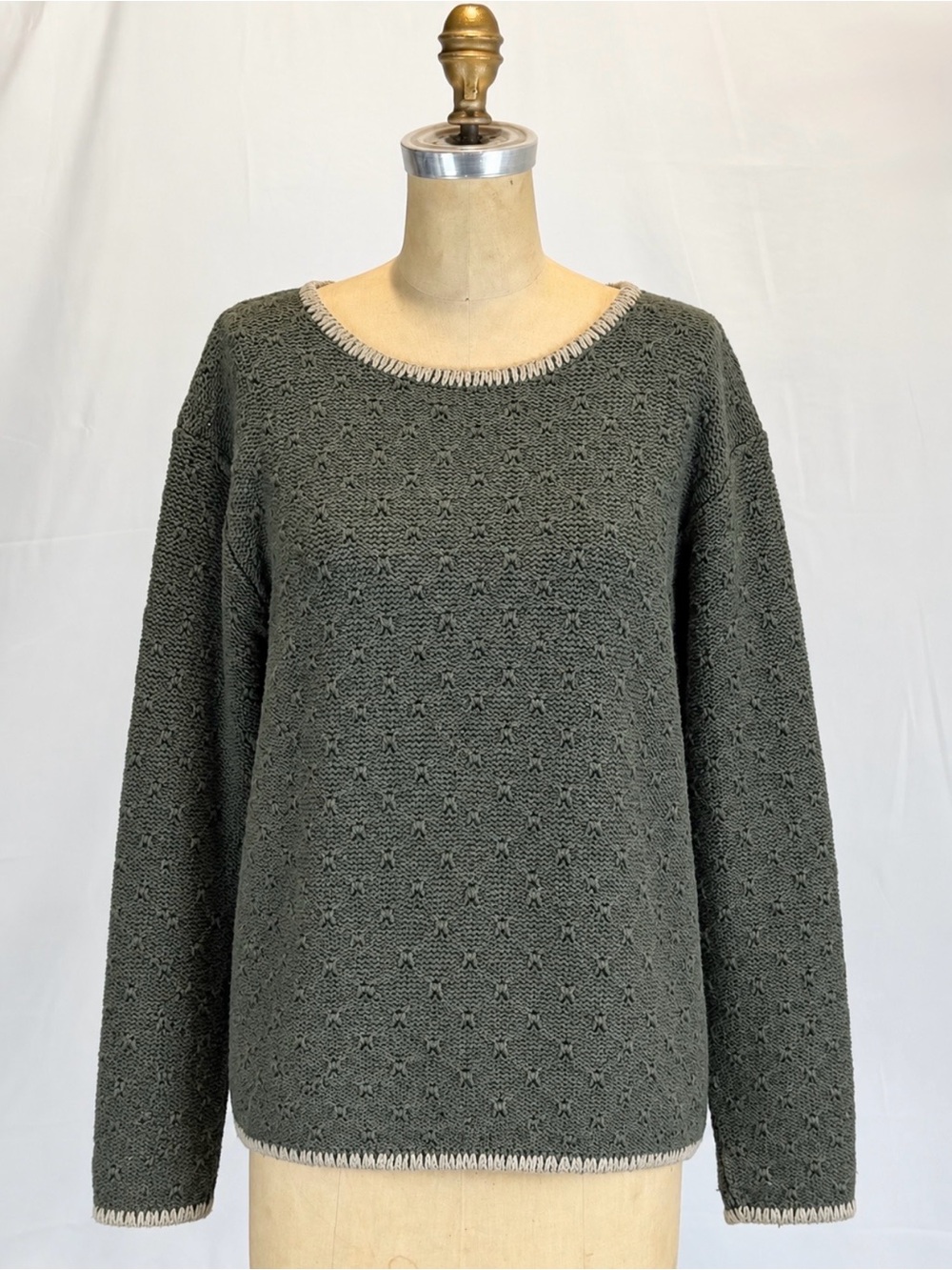 VINTAGE 80s earthy woodsy knit sweater Diamond argyle pattern slouchy Lagenlook